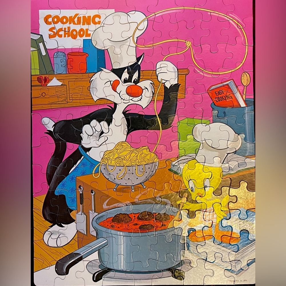 Vintage 1979 Warner Bros Cooking School Puzzle 100pc